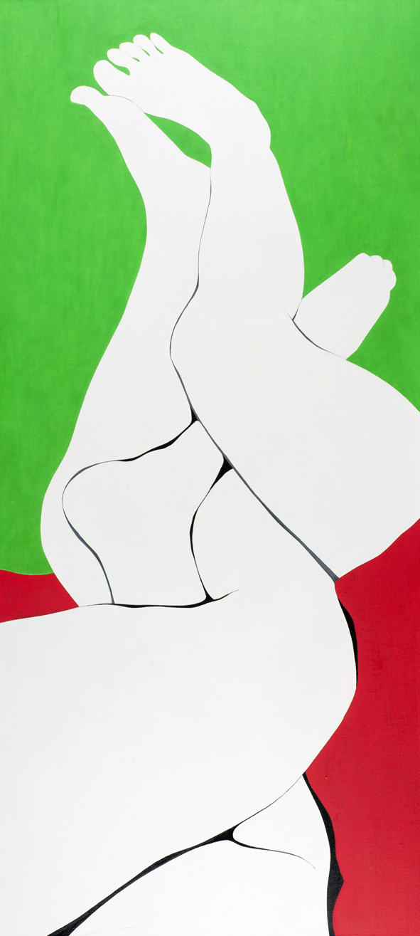 依偎2012-1油彩畫布130x60cm-2012