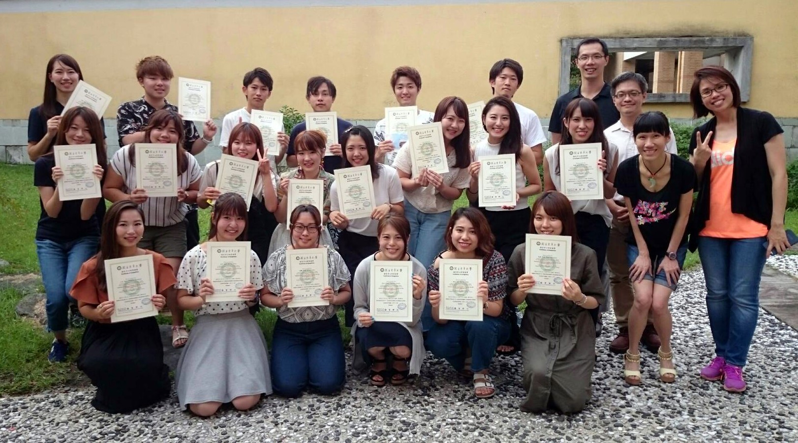 日本西南學院大學商學院學生暑期研習營結業式合照