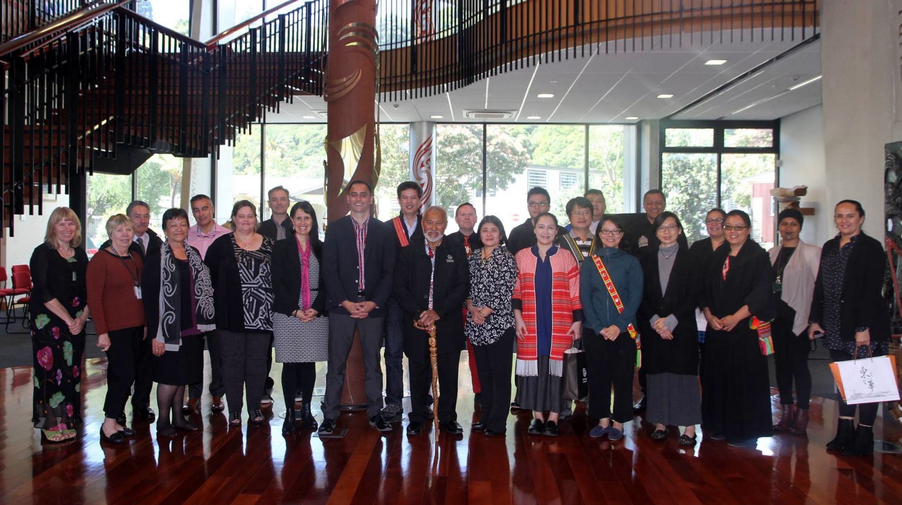 東華大學原住民民族學院原住民族國際事務中心參訪紐西蘭阿灣紐阿聯毛利大學合影